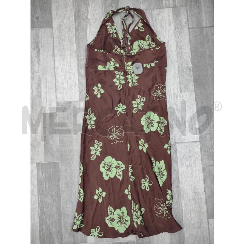 VESTITO DONNA HARTFORD PURA SETA MARRONE FIORI VERDI | Mercatino dell'Usato Settimo torinese 2