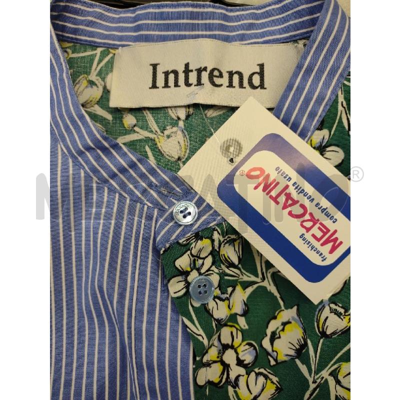 VESTITO DONNA INTREND VERDE FIORI PTE RIGHINE AZZURRE | Mercatino dell'Usato Settimo torinese 3
