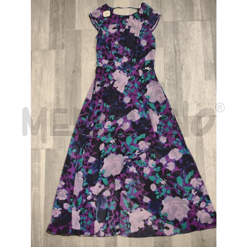 VESTITO DONNA LIU JO LUNGO VIOLA FIORI ROSA VERDI | Mercatino dell'Usato Settimo torinese 1