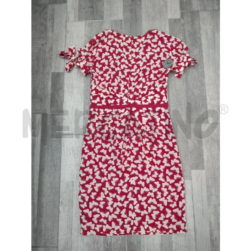 VESTITO DONNA LUISA SPAGNOLI ROSSO SETA FARFALLE BIANCHE NUOVO | Mercatino dell'Usato Settimo torinese 2