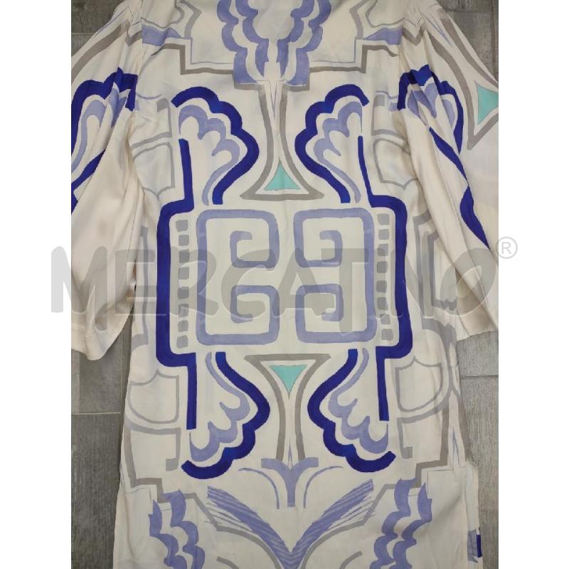 VESTITO DONNA MALINA BIANCO MOTIVI AZZURRO BLU E GRIGIO | Mercatino dell'Usato Settimo torinese 3