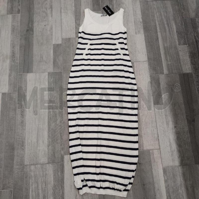 VESTITO DONNA MOSCHINO CHEAP AND CHIC BIANCO RIGHE BLU | Mercatino dell'Usato Settimo torinese 1