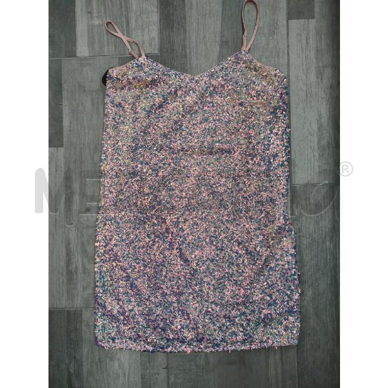 VESTITO DONNA NAF NAF PAILETTES SPALLINE ROSA | Mercatino dell'Usato Settimo torinese 1
