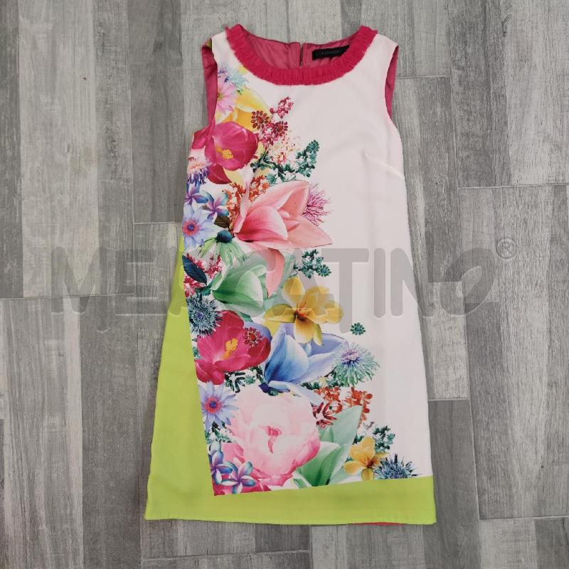 VESTITO DONNA NENETTE FUCSIA LIME FIORI | Mercatino dell'Usato Settimo torinese 1