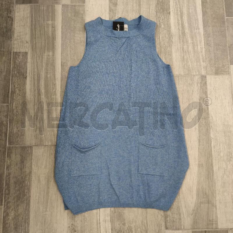 VESTITO DONNA ONE CASHMERE FORTE DEI MARMI SMANICATO AZZURRO | Mercatino dell'Usato Settimo torinese 1