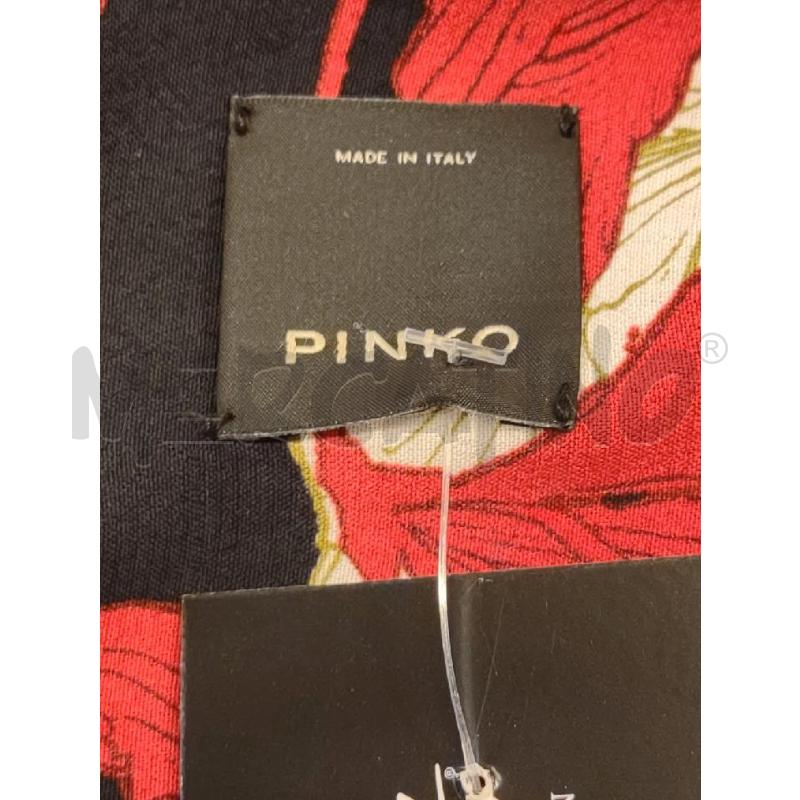 VESTITO DONNA PINKO NERO FIORI ROSSI PANNA | Mercatino dell'Usato Settimo torinese 4