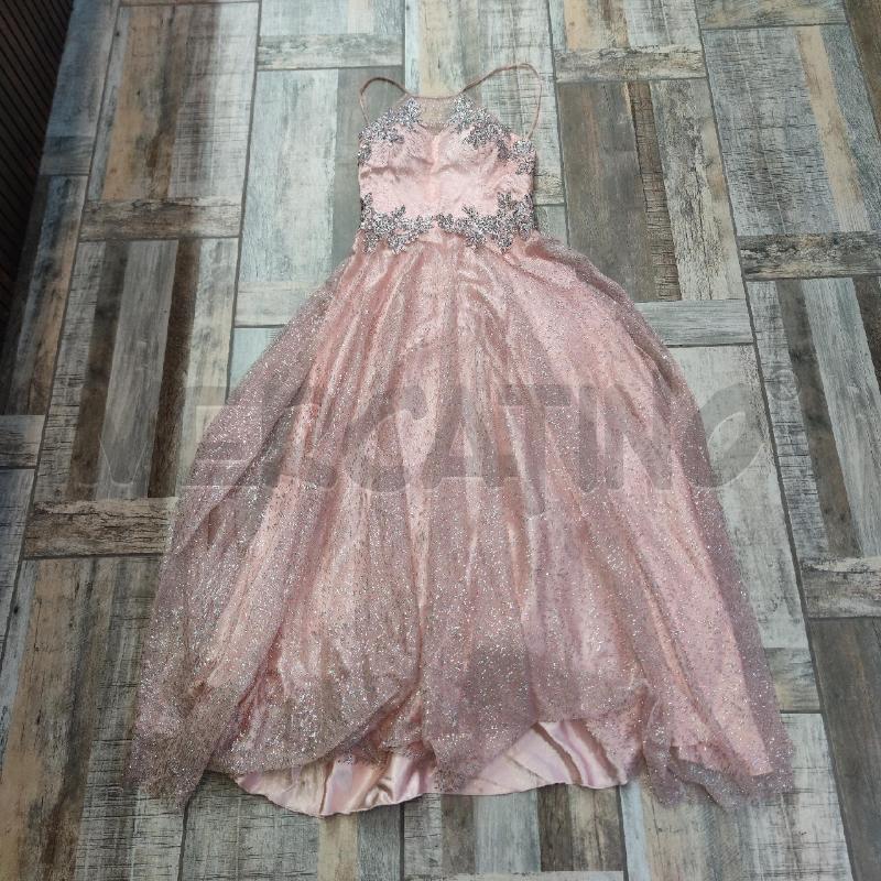 VESTITO DONNA PREZIOSA ROSA CORPETTO FIORI STRASS | Mercatino dell'Usato Settimo torinese 1