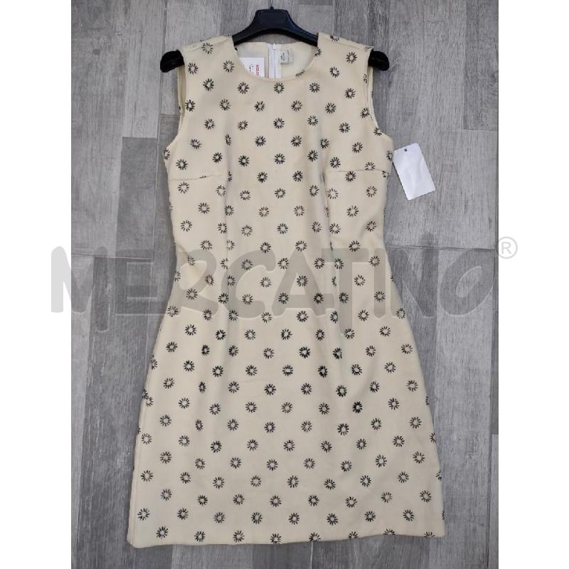 VESTITO DONNA SETA BEIGE FIORI LUREX | Mercatino dell'Usato Settimo torinese 1