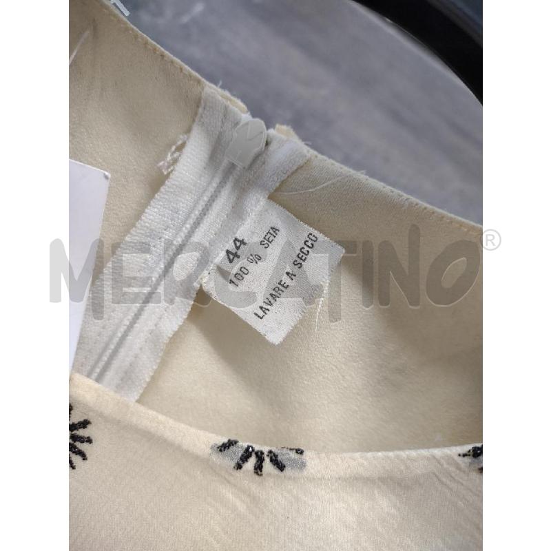 VESTITO DONNA SETA BEIGE FIORI LUREX | Mercatino dell'Usato Settimo torinese 4