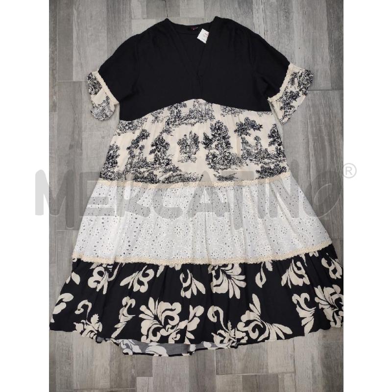 VESTITO DONNA SOPHIA CURVY NERO PANNA SAN GALLO STAMPE | Mercatino dell'Usato Settimo torinese 1