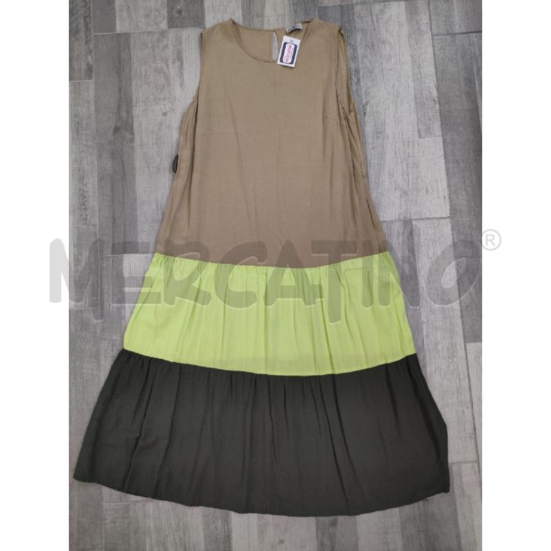 VESTITO DONNA SOTTOMARINO BEIGE LIME VERDONE | Mercatino dell'Usato Settimo torinese 1