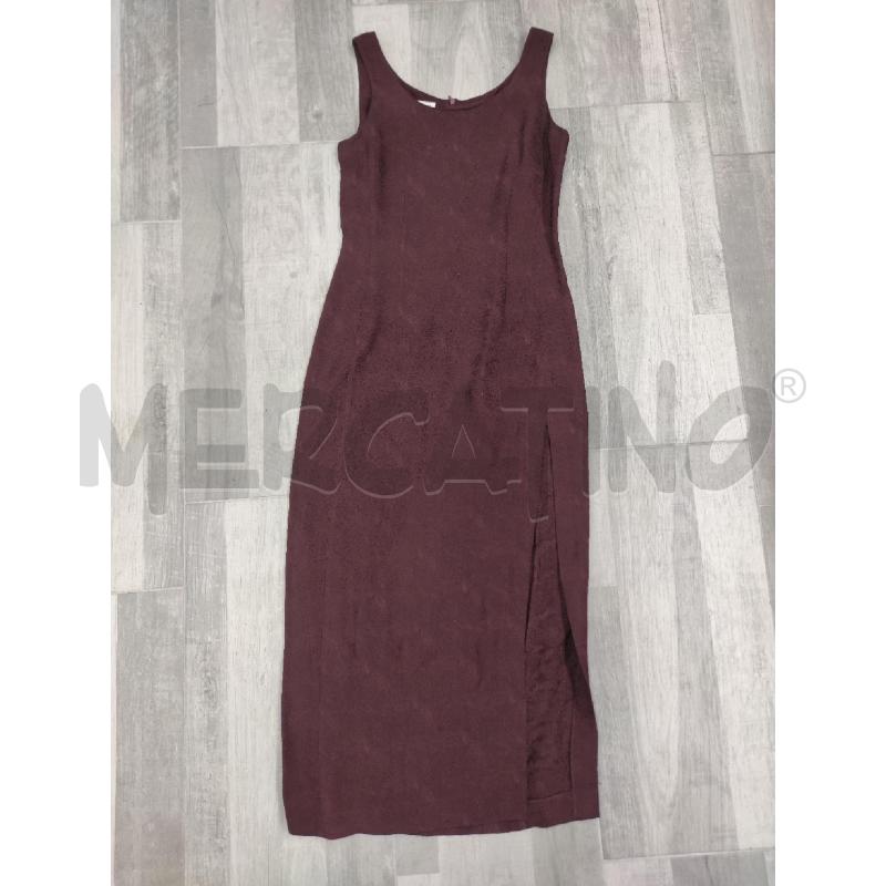 VESTITO DONNA SPORTMAX BORGOGNA RICAMI FIORI VISCOSA | Mercatino dell'Usato Settimo torinese 1
