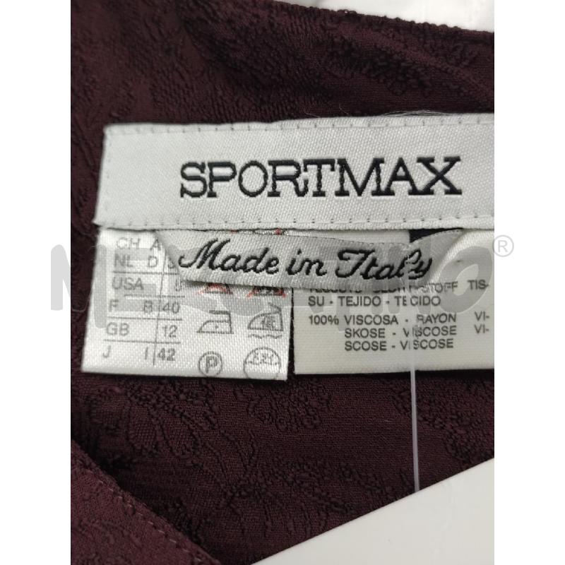 VESTITO DONNA SPORTMAX BORGOGNA RICAMI FIORI VISCOSA | Mercatino dell'Usato Settimo torinese 3