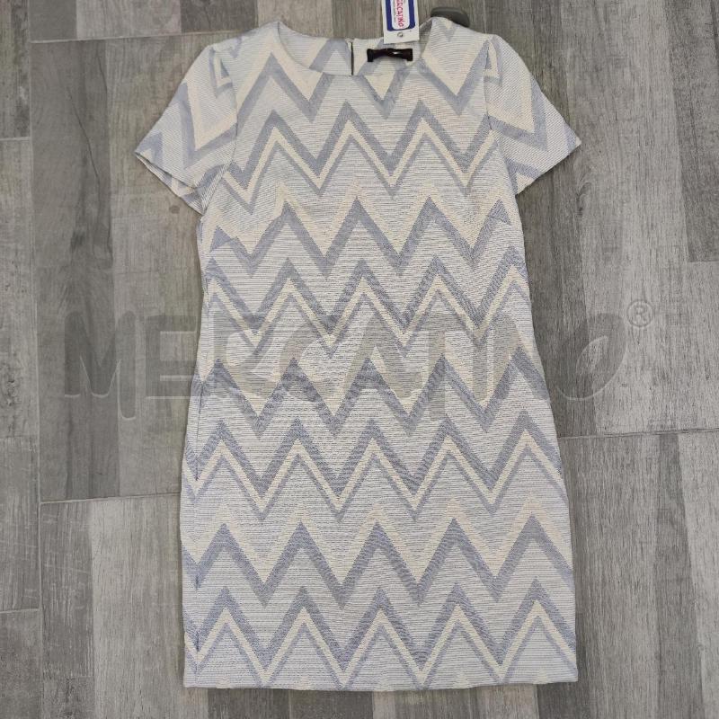 VESTITO DONNA TRUSSARDI JEANS AZZURRINO ZIG ZAG BIANCO  | Mercatino dell'Usato Settimo torinese 1