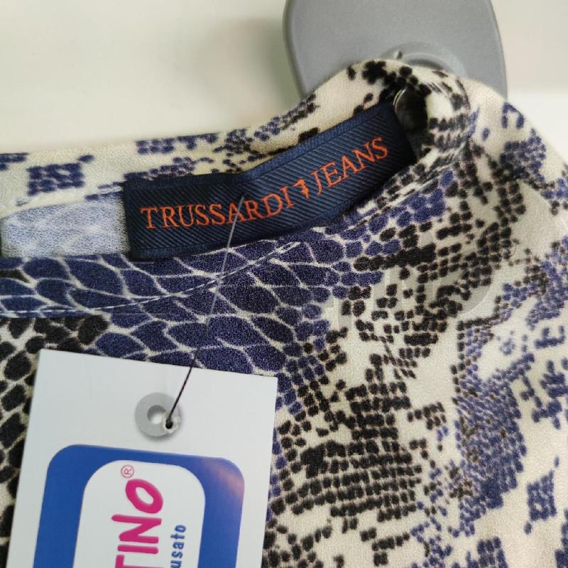 VESTITO DONNA TRUSSARDI JEANS BLU CREMA STAMPA SERPENTE | Mercatino dell'Usato Settimo torinese 3