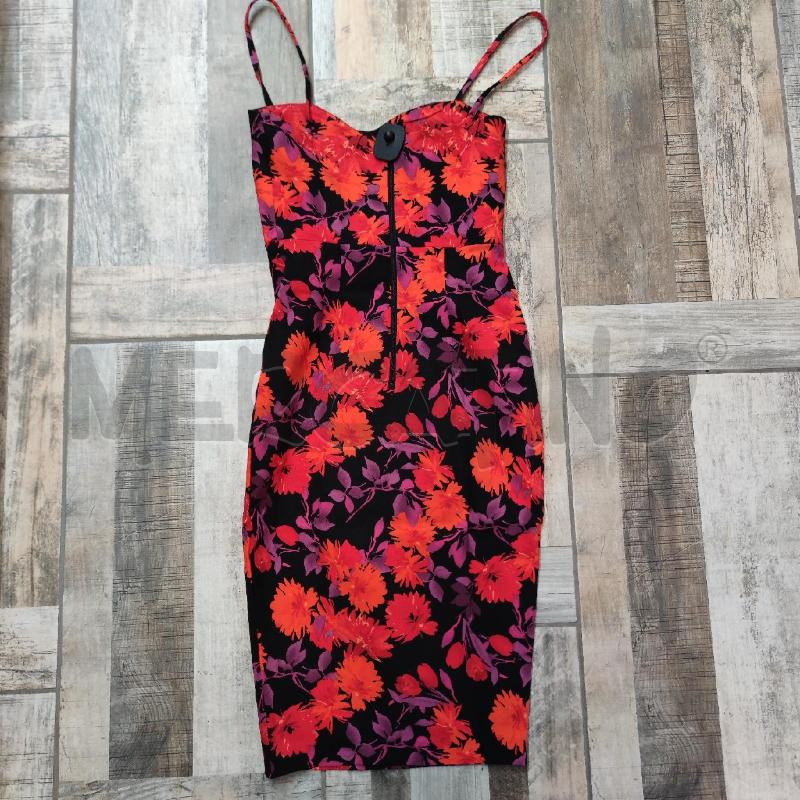 VESTITO DONNA TUBINO VESPER NERO NUOVO FIORI ROSSI VIOLA | Mercatino dell'Usato Settimo torinese 2