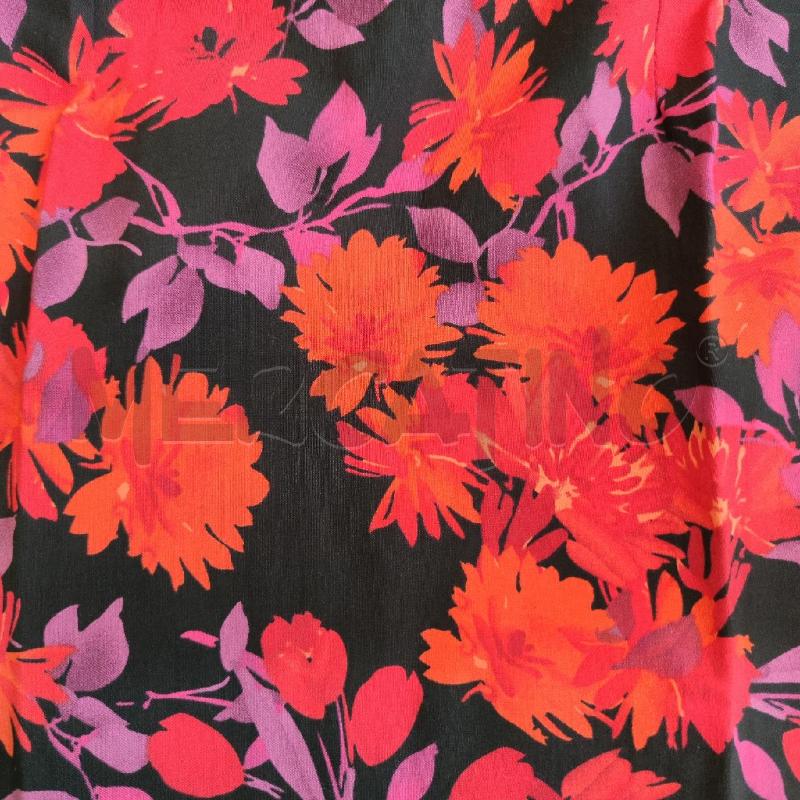VESTITO DONNA TUBINO VESPER NERO NUOVO FIORI ROSSI VIOLA | Mercatino dell'Usato Settimo torinese 4
