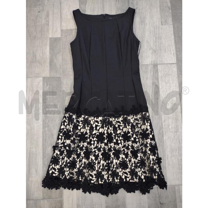 VESTITO DONNA TWINSET NERO STRUTTURATO FONDO PIZZO  | Mercatino dell'Usato Settimo torinese 1
