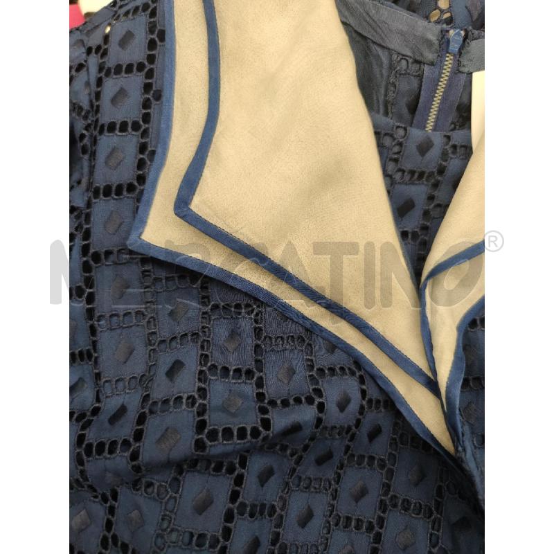 VESTITO DONNA +SOPRABITO BLU SARTORIALE RICAMI COLL BIANCO | Mercatino dell'Usato Settimo torinese 4