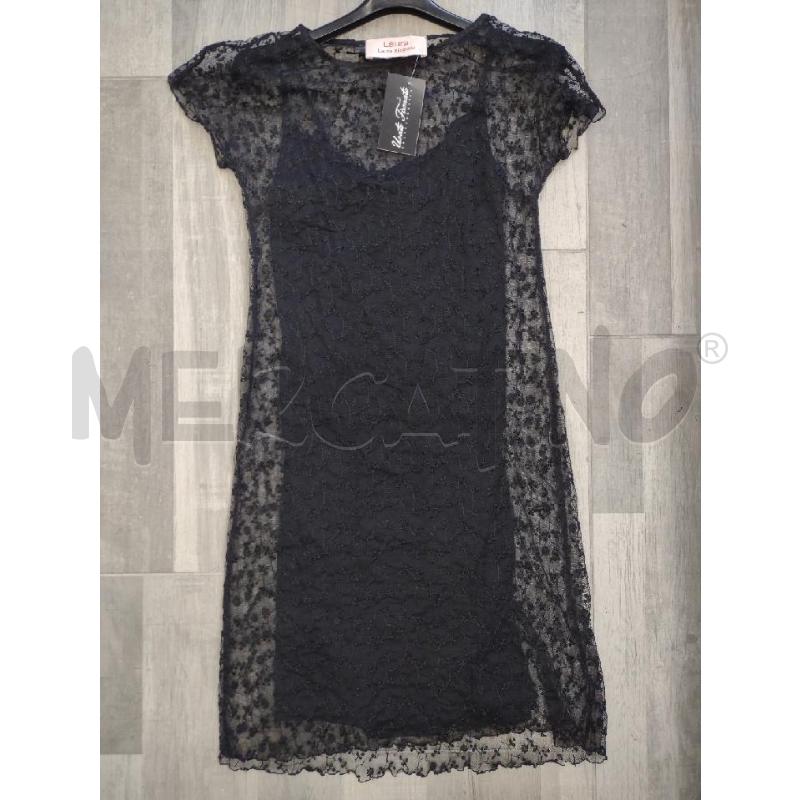 VESTITO LAURA BIAGIOTTI NERO MICRORETE RICAMO FIORI | Mercatino dell'Usato Settimo torinese 1