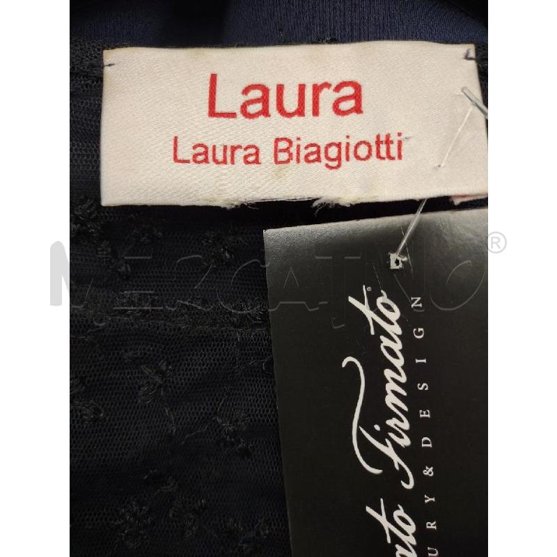 VESTITO LAURA BIAGIOTTI NERO MICRORETE RICAMO FIORI | Mercatino dell'Usato Settimo torinese 5