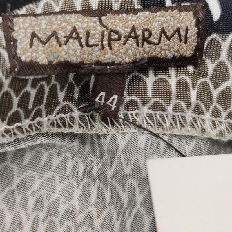 VESTITO MALIPARMI TORTORA FANTASIA BIANCA NERE FUSCIACCA FIANCO VISCOSA ELASTICIZZATO SVASATO | Mercatino dell'Usato Settimo torinese 3