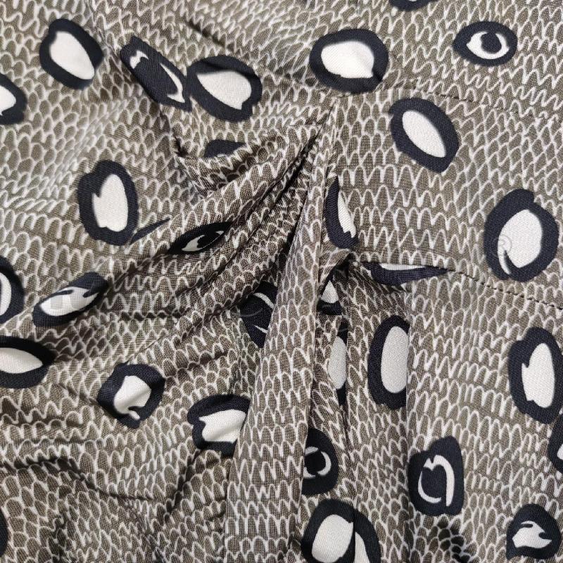 VESTITO MALIPARMI TORTORA FANTASIA BIANCA NERE FUSCIACCA FIANCO VISCOSA ELASTICIZZATO SVASATO | Mercatino dell'Usato Settimo torinese 4
