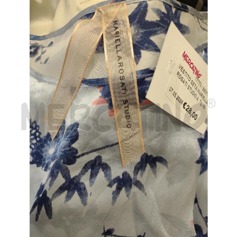VESTITO SETA MARIELLA ROSATI STUDIO AZZURRO  | Mercatino dell'Usato Settimo torinese 3