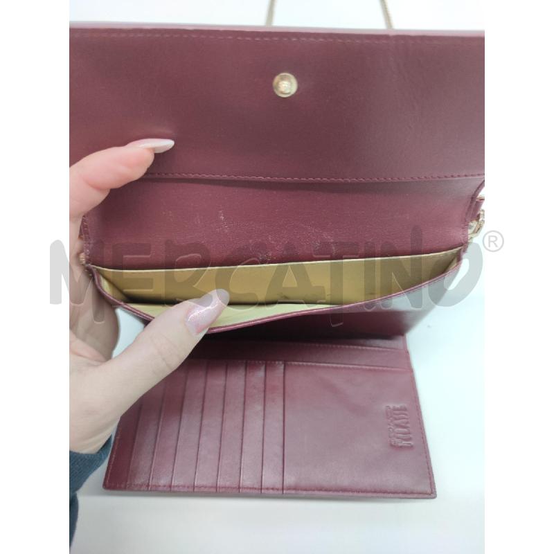 WALLET ON CHAIN PRIMA CLASSE BORDEAUX PELLE | Mercatino dell'Usato Settimo torinese 4