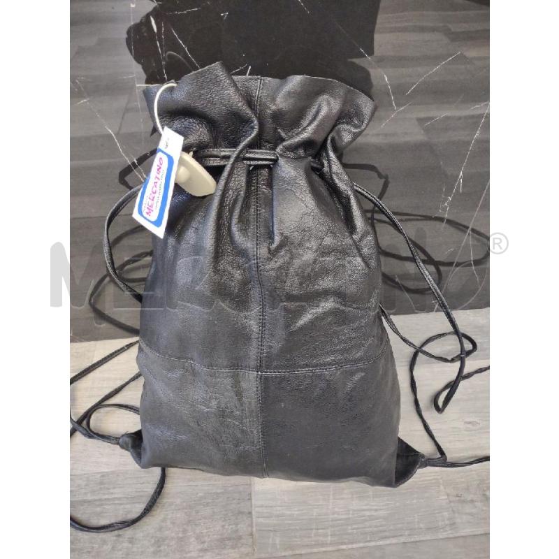 ZAINETTO DONNA ASOS PELLE NERO STRINGHE | Mercatino dell'Usato Settimo torinese 1
