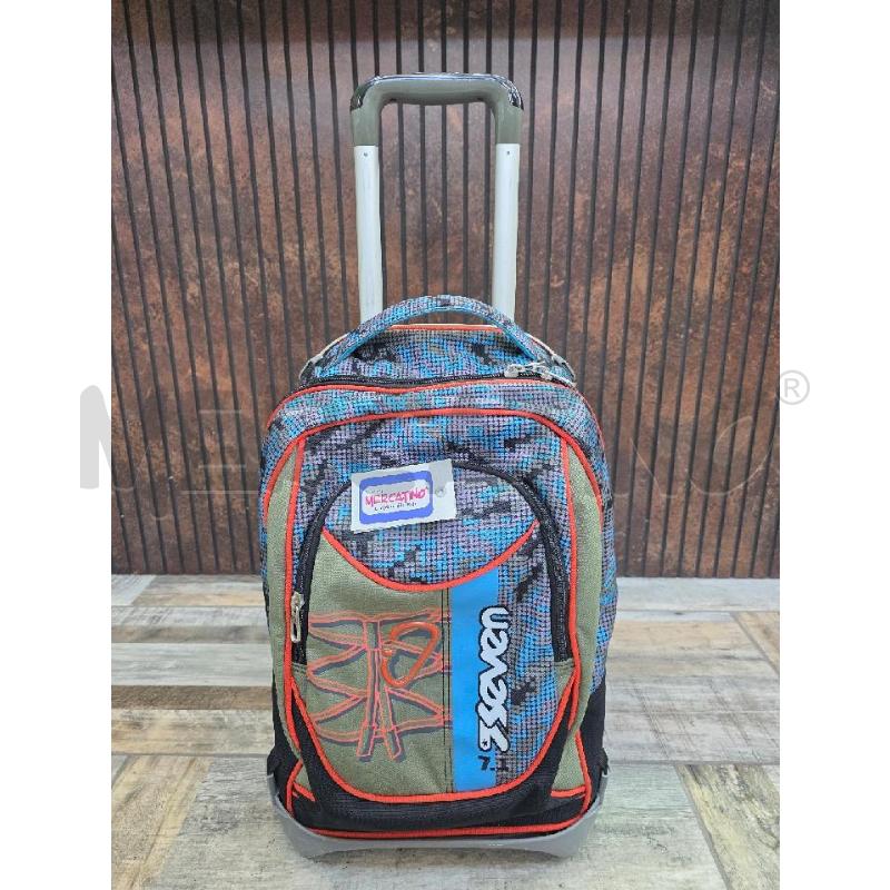 ZAINO SCUOLA SEVEN NERO BLU VERDE MILITARE  | Mercatino dell'Usato Settimo torinese 1