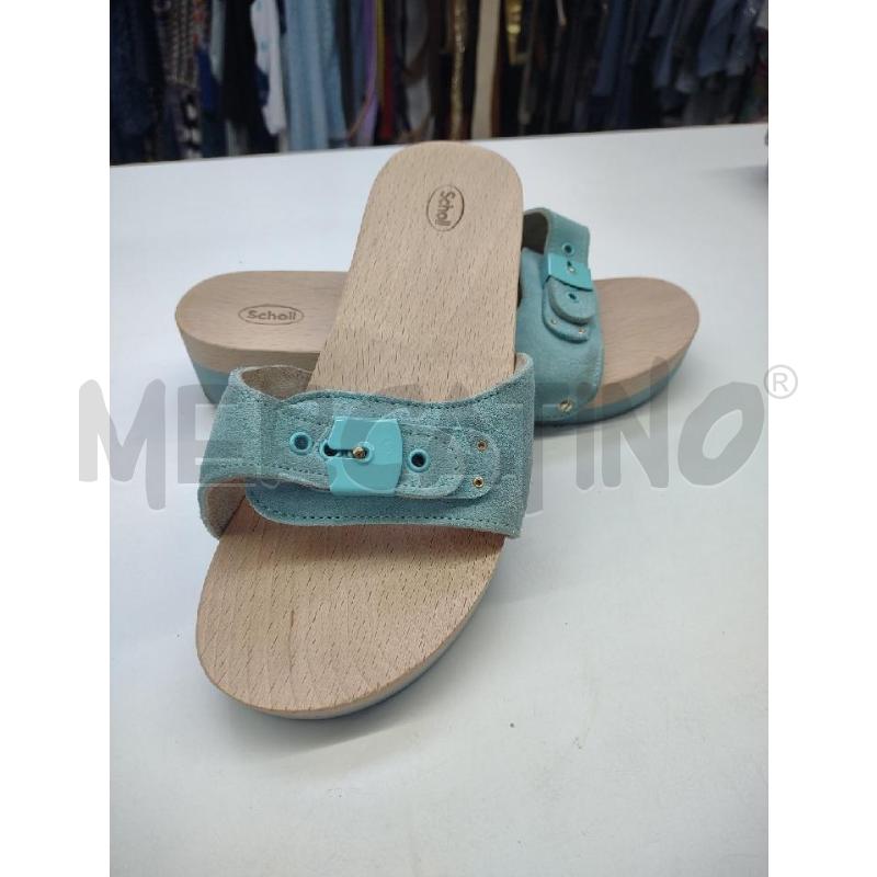 ZOCCOLI DONNA SCHOLL AZZURRO PASTELLO PELLE | Mercatino dell'Usato Settimo torinese 2