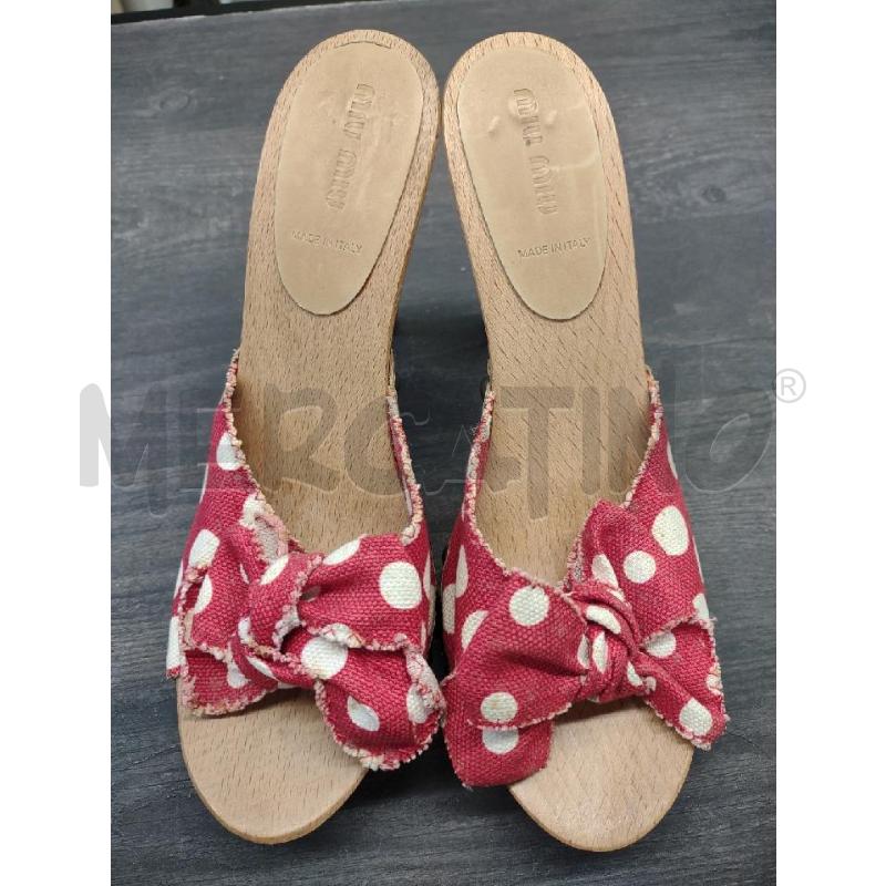 ZOCCOLI MIU MIU FASCIA TESSUTO ROSSO POIS | Mercatino dell'Usato Settimo torinese 2