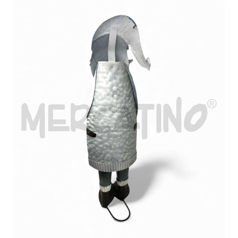 ADDOBBO NATALIZIO BABBO NATALE IN LATTA 57CM VESTITO GRIGIO | Mercatino dell'Usato Rivoli 2