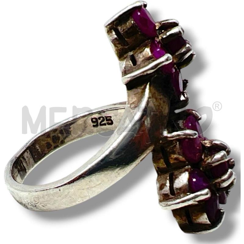 ANELLO DONNA ARG 925 FIORI RUBINO  | Mercatino dell'Usato Rivoli 2