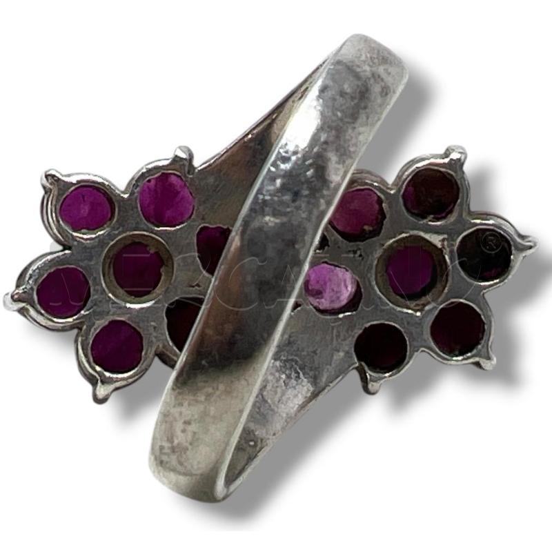 ANELLO DONNA ARG 925 FIORI RUBINO  | Mercatino dell'Usato Rivoli 3