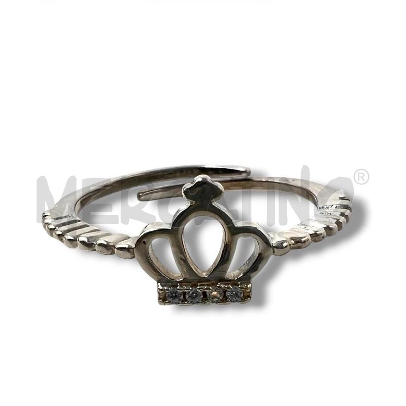 ANELLO DONNA CORONA ARG 925 REGOLABILE | Mercatino dell'Usato Rivoli 1