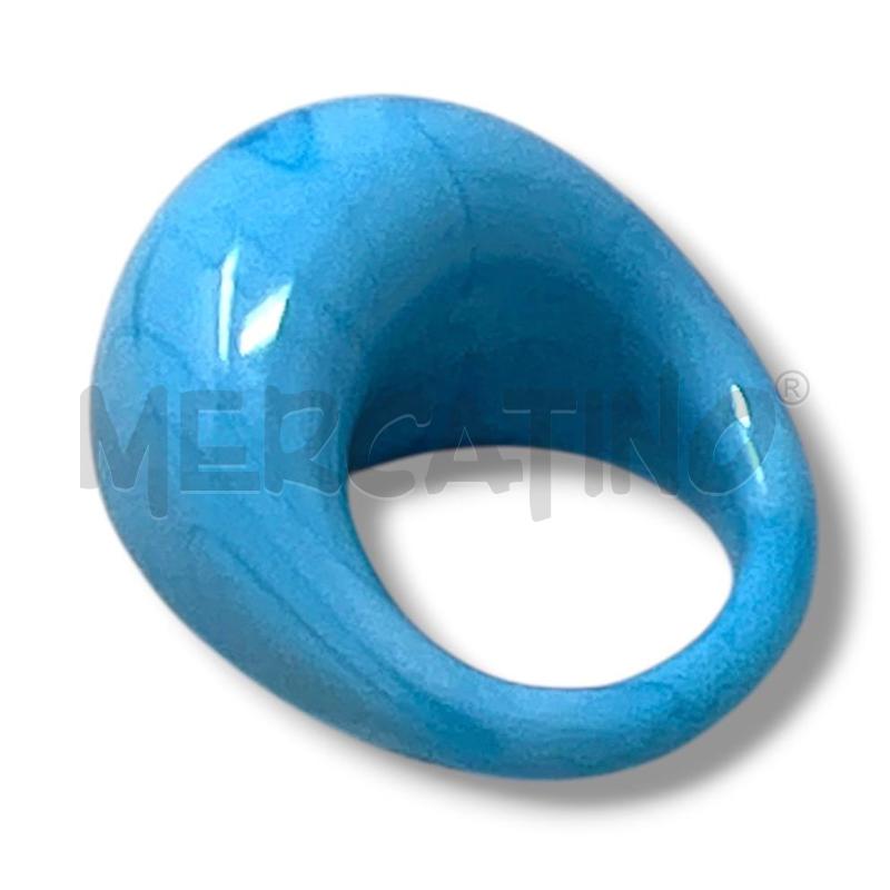 ANELLO DONNA VETRO AZZURRO VENATO | Mercatino dell'Usato Rivoli 1