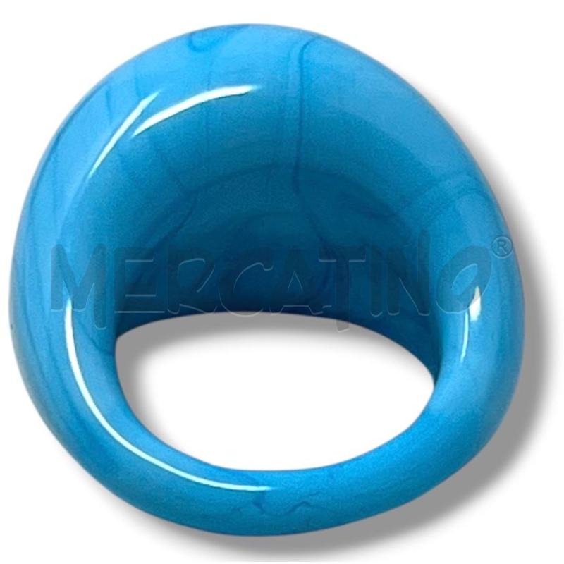 ANELLO DONNA VETRO AZZURRO VENATO | Mercatino dell'Usato Rivoli 3