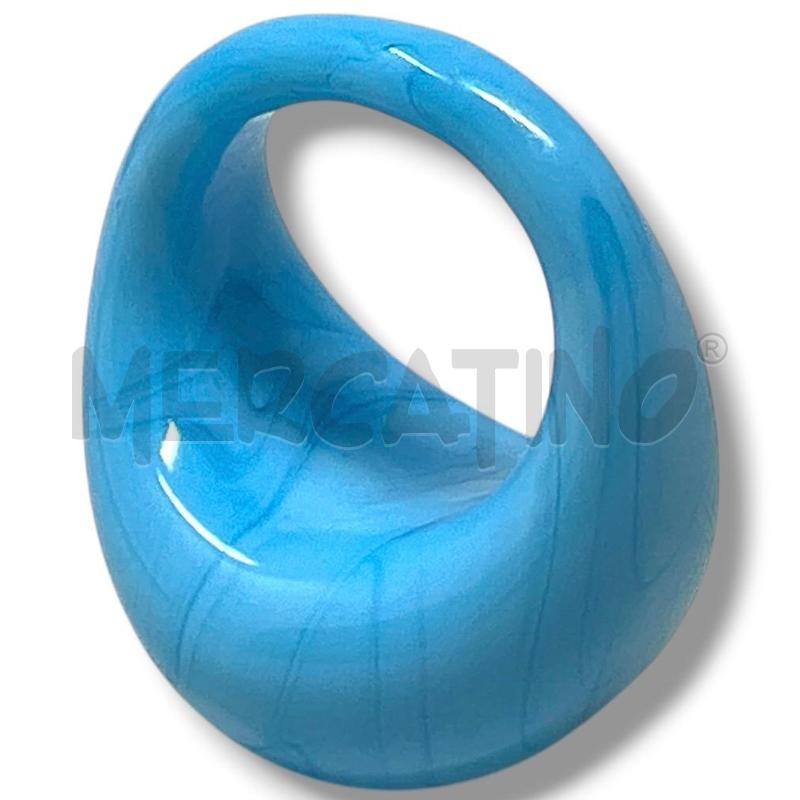 ANELLO DONNA VETRO AZZURRO VENATO | Mercatino dell'Usato Rivoli 4