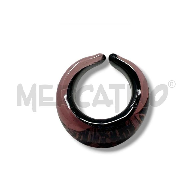 ANELLO DONNA VETRO DI MURANO NERO ROSA CANGIANTE  | Mercatino dell'Usato Rivoli 3
