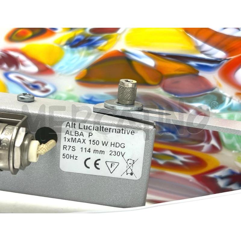 APPLIQUE COPPIA VELA ALBA MURANO MILLEFIORI 47CM | Mercatino dell'Usato Rivoli 3