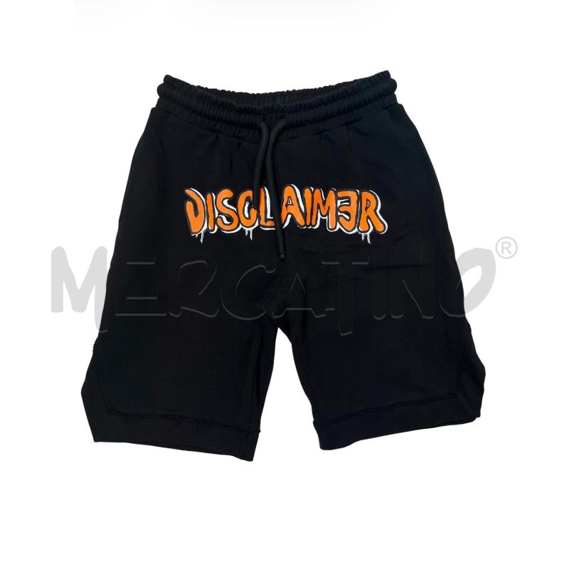 BERMUDA UOMO DISCLAIMER NERO LOGO ARANCIO | Mercatino dell'Usato Rivoli 1