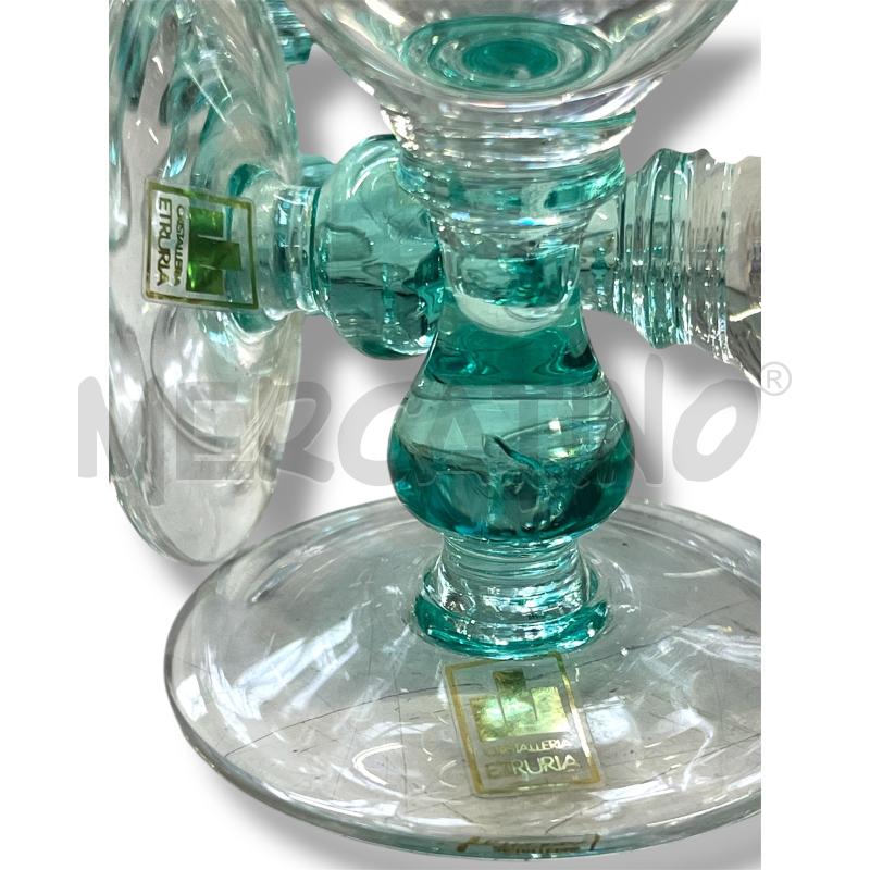 BICCHIERI PZ. 6+1 CARAFFA ETRURIA CRISTALLERIA GAMBO TURCHESE | Mercatino dell'Usato Rivoli 3