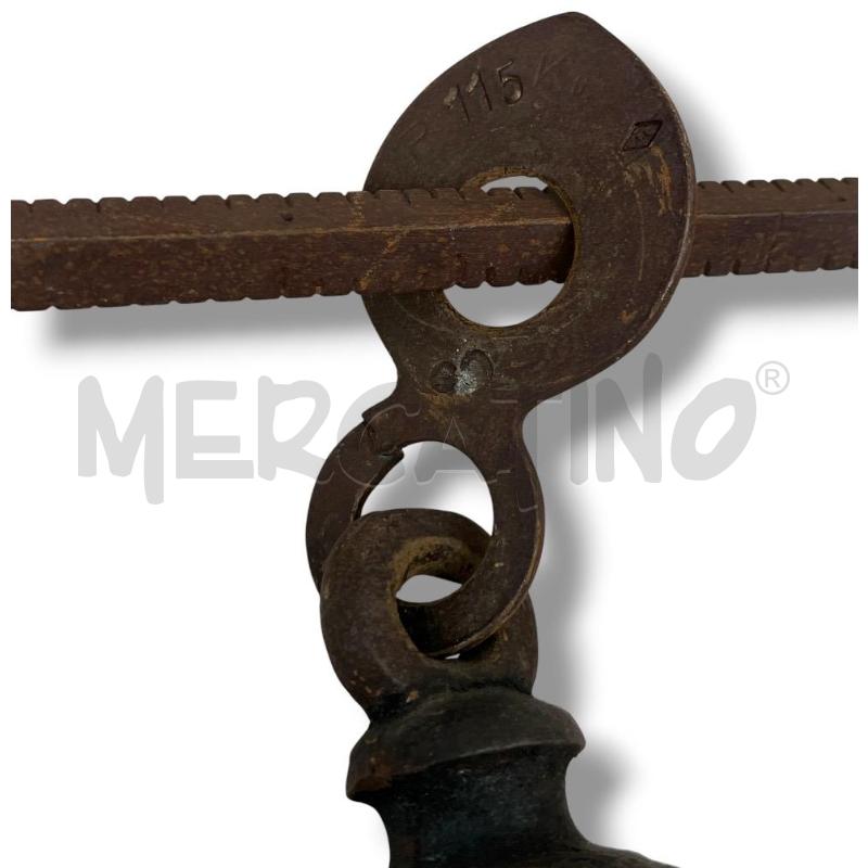 BILANCIA ANTICA STADERA PORTATA MAX 115 KG  | Mercatino dell'Usato Rivoli 2