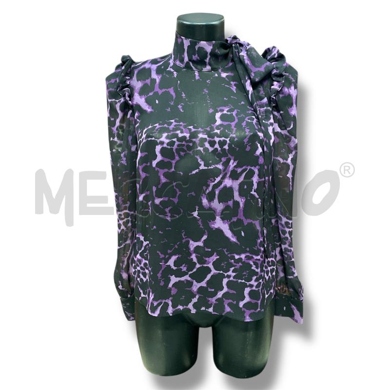 BLUSA DONNA ALMAGORES ANIMALIER VIOLA | Mercatino dell'Usato Rivoli 1