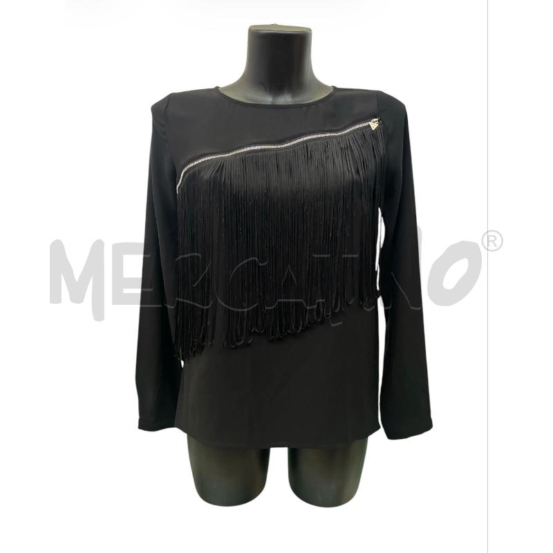 BLUSA DONNA GUESS NERA ZIP FRANGE | Mercatino dell'Usato Rivoli 1