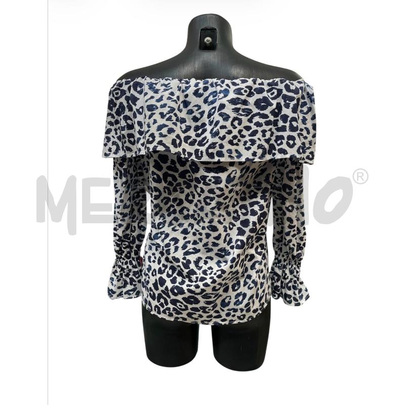 BLUSA DONNA INTREND BIANCA BLU ANIMALIER VOULANT | Mercatino dell'Usato Rivoli 2