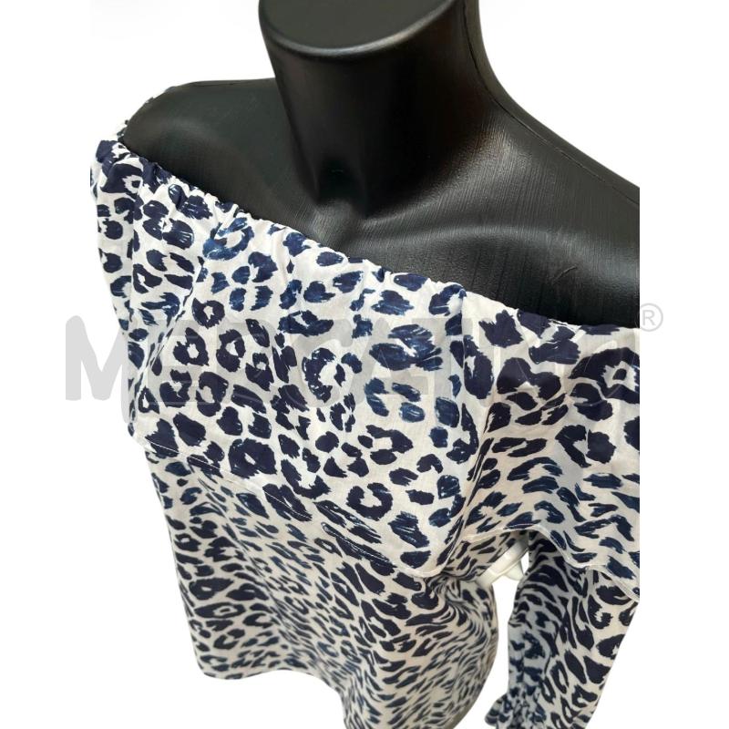 BLUSA DONNA INTREND BIANCA BLU ANIMALIER VOULANT | Mercatino dell'Usato Rivoli 3