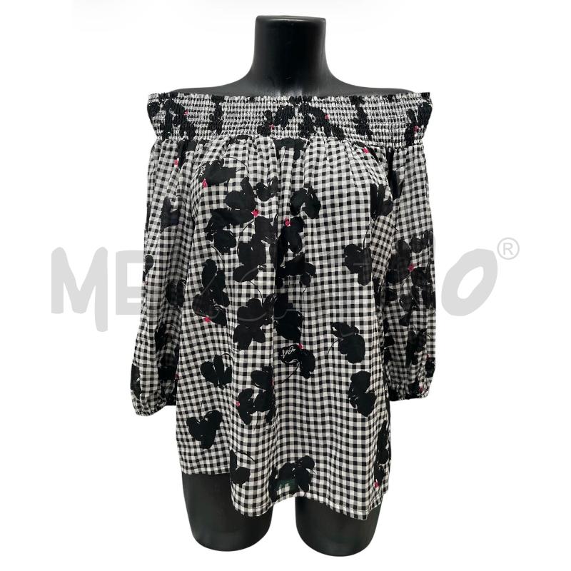 BLUSA DONNA LIU JO B/N QUADRETTI FIORI NERI | Mercatino dell'Usato Rivoli 1